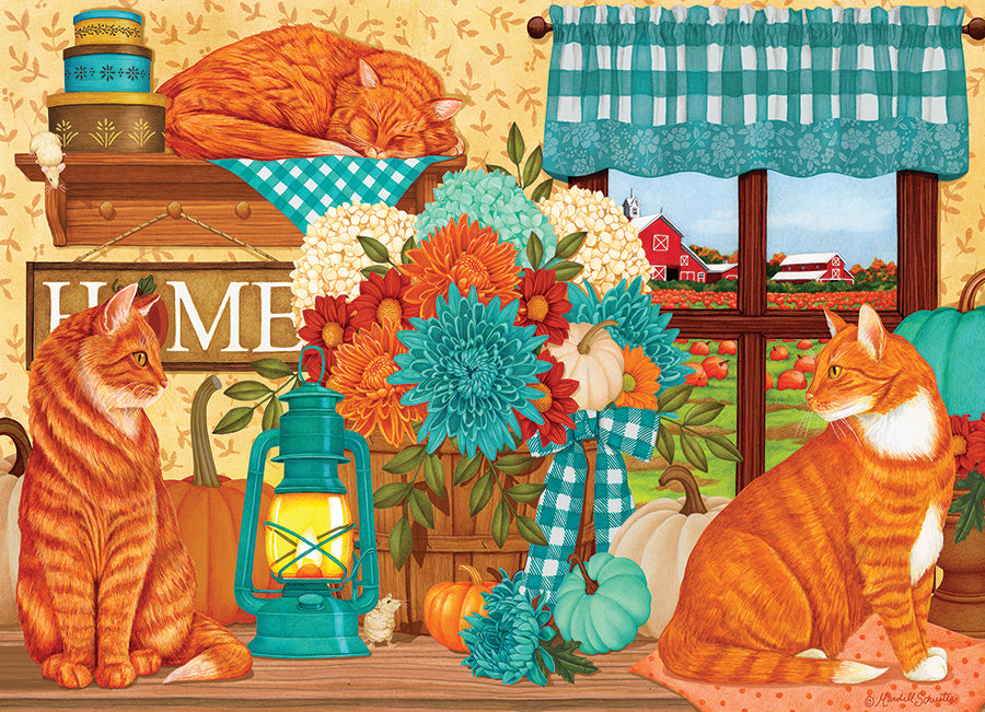 Pumpkin Patch Cats | 500 Piece Puzzle