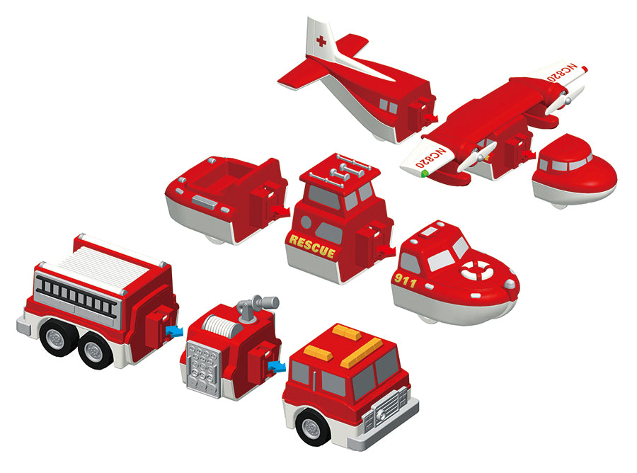 Mix or Match Vehicles Fire and Rescue (Bilingual)