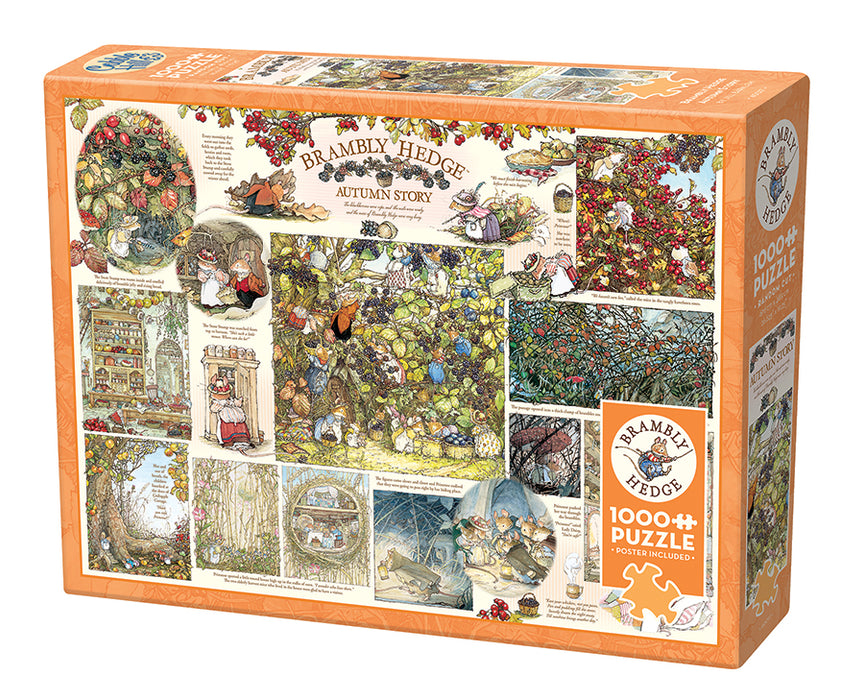 THE AUTUMN / FALL STORE ROOM - Brambly Hedge mounted print - 12 x 10 Soft  Wh