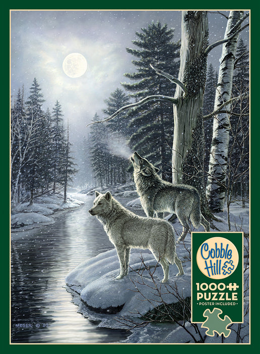 loups au clair de lune | 1000 pièces