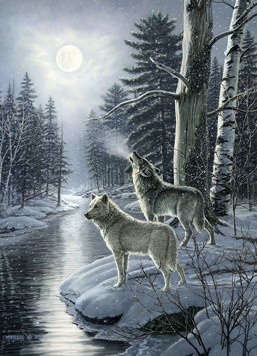loups au clair de lune | 1000 pièces