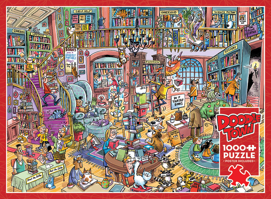 DoodleTown: Bookshop Bedlam | 1000 Piece