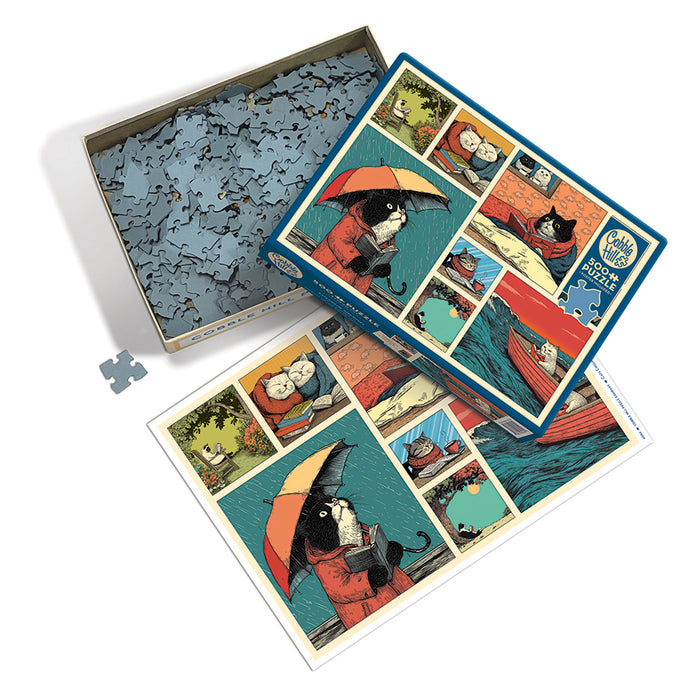 Cats Chillin With Books  | 500 Piece | AI Assistance