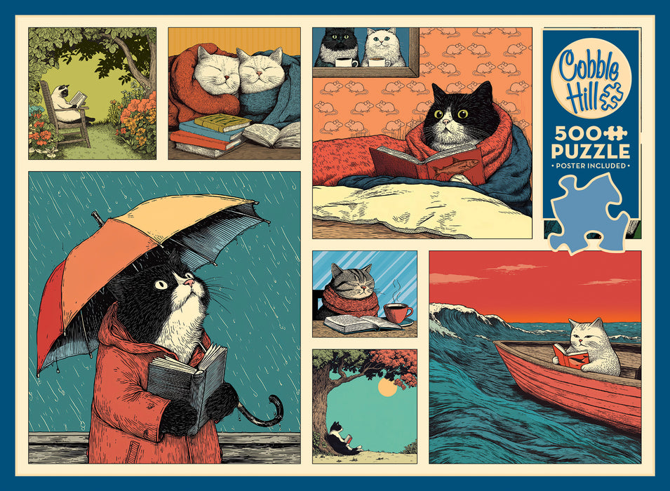 Cats Chillin With Books  | 500 Piece