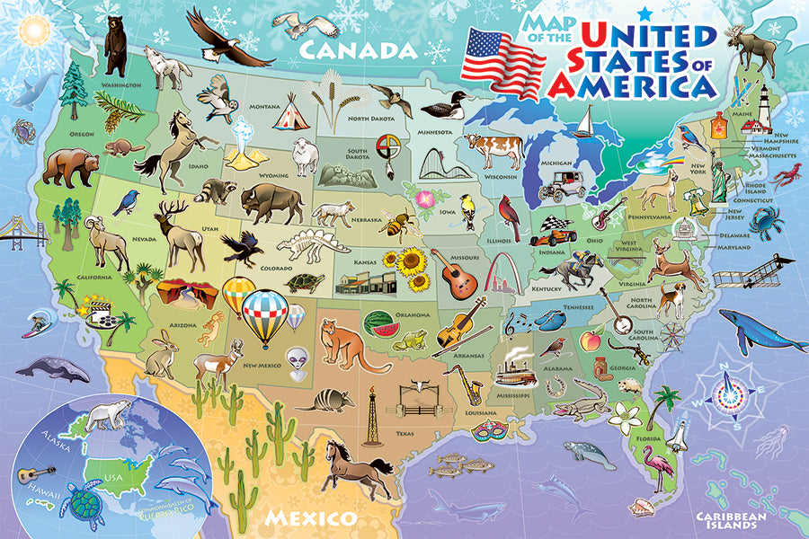 Carte des USA (Etage 48pc)