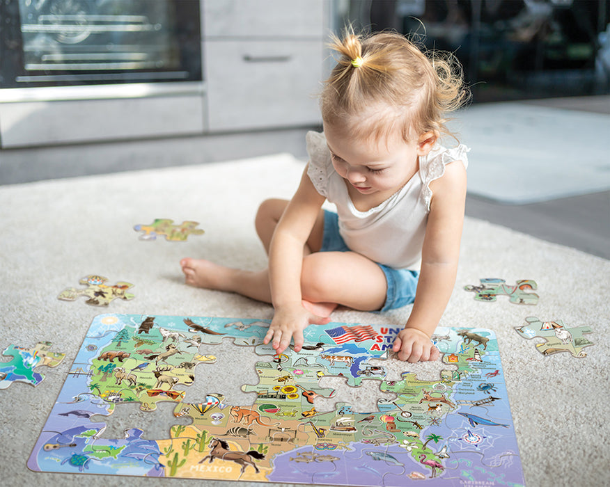 Map of the USA (35pc Floor Rope Handle)