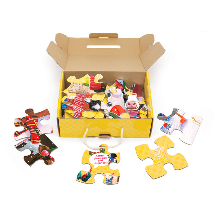 Festive Farmyard Greetings (35pc Floor Rope Handle)