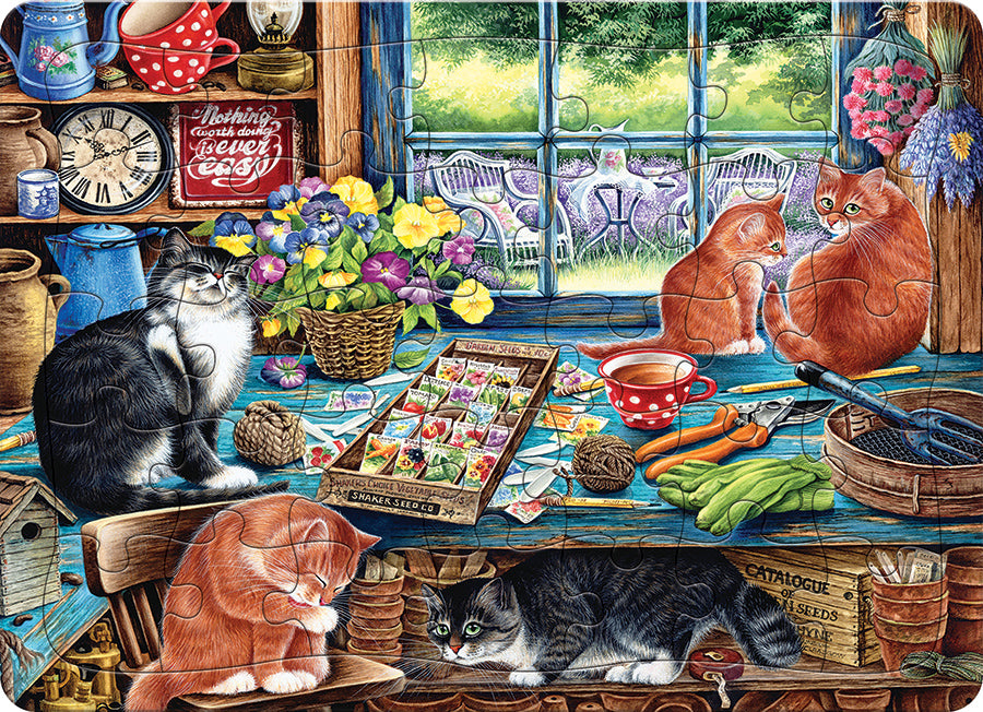 Garden Shed Cats (tray)  | 35 Piece Tray