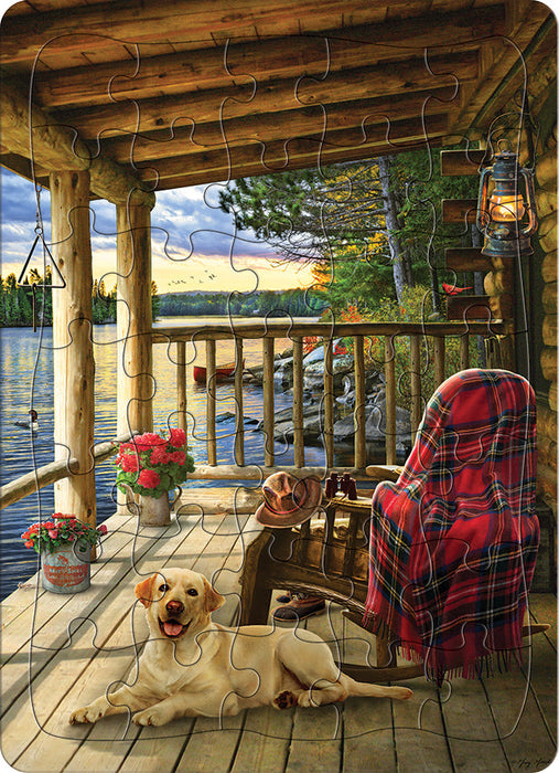 Lake Cabin Labrador (tray)  | 35 Piece Tray