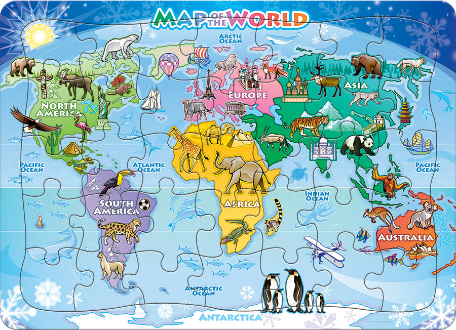 World Map (tray)  | 35 Piece Tray