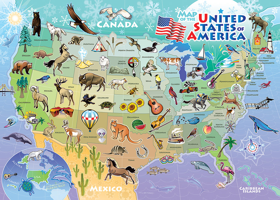 Carte des États-Unis (plateau) | Plateau de 35 pièces