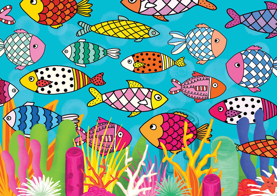 Sorting Patterned Fish Patterned Fishes | 1000 Piece — Outset Media