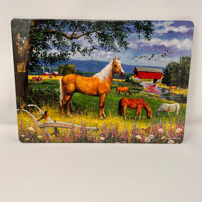 Horses in the Field (tray)  | 35 Piece Tray