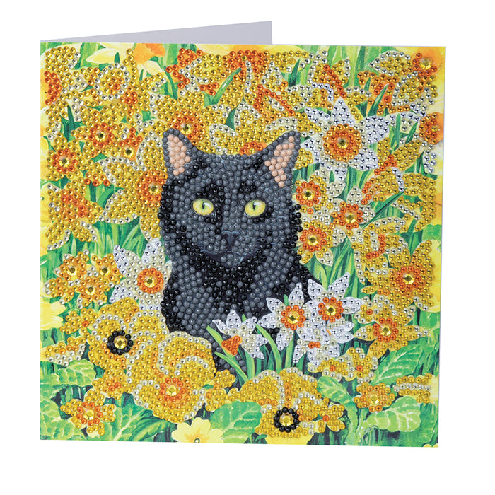 Kit de cartes CA : chat parmi les fleurs