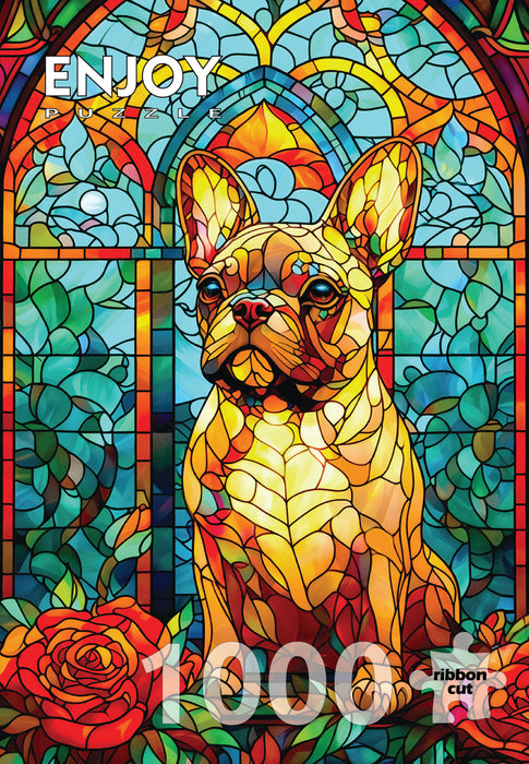 French Bulldog Stained Glass