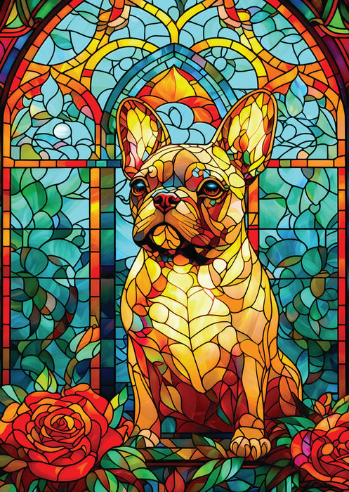French Bulldog Stained Glass