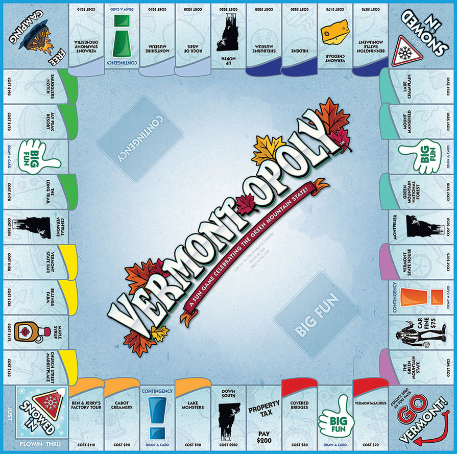 Vermont Opoly Board Game