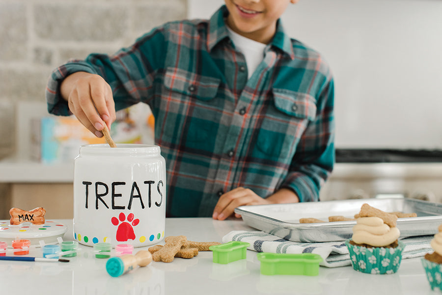 Paint-Your-Own Porcelain Dog Treat Jar (5% DISC)