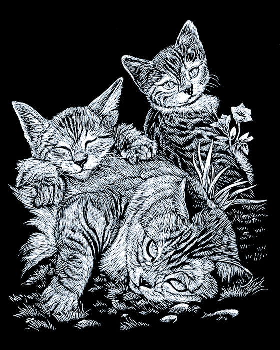 EGRVart Tabby Cat and Kittens