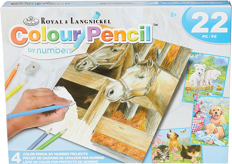 Colour Pencil Set - Horse and Puppy